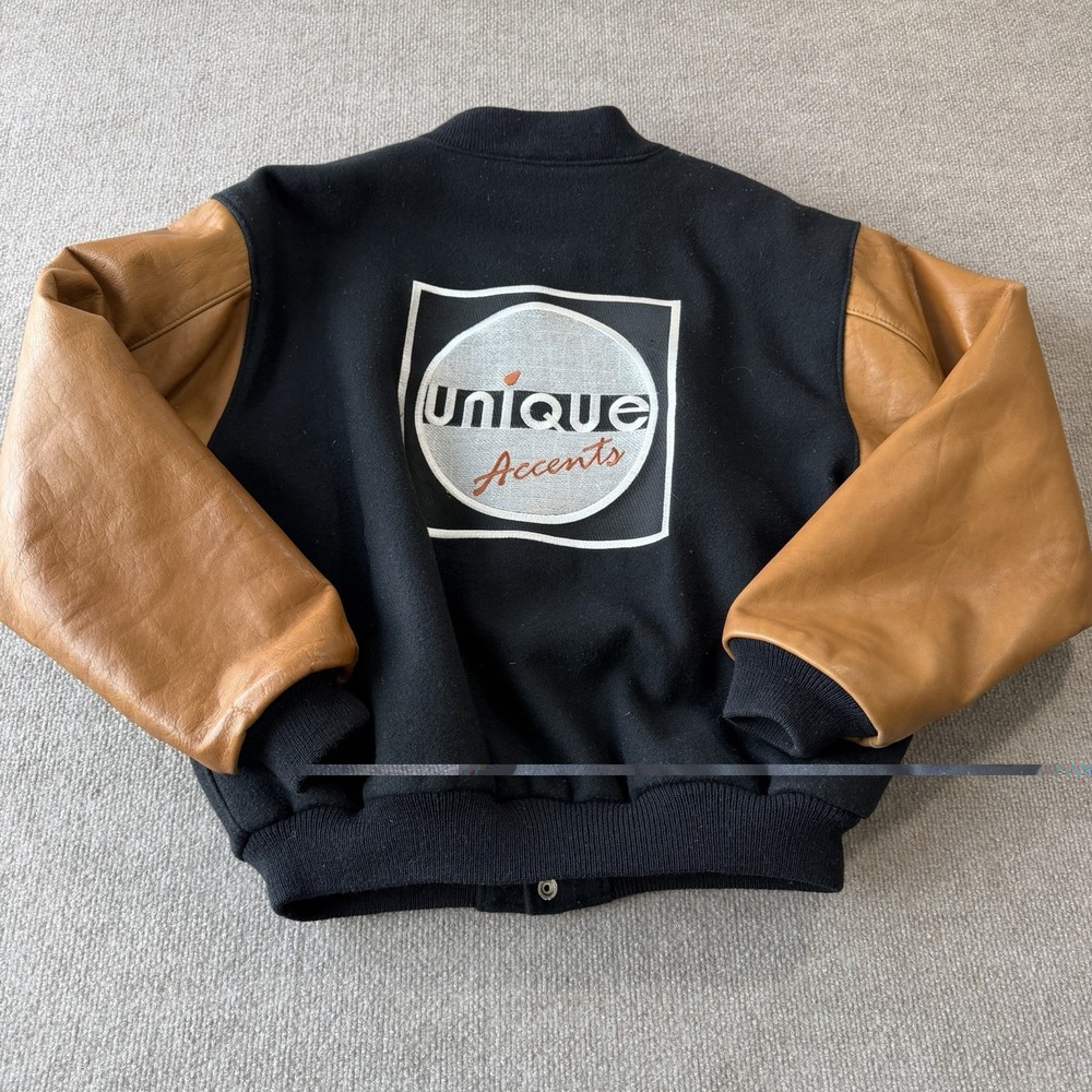 Golden Bear Made in‎ USA Wool Leather Varsity Bomber Jacket Men's Size M - Picture 8 of 8